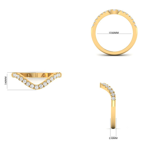 0.33CT Moissanite Diamond Dainty Curve Band in 18kt Gold Over Sterling Silver