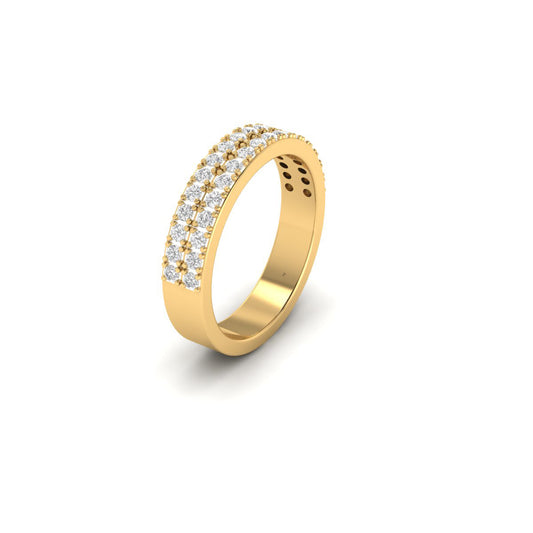 4.20MM Two Row Half Eternity Band In 18kt Gold Over Sterling Silver