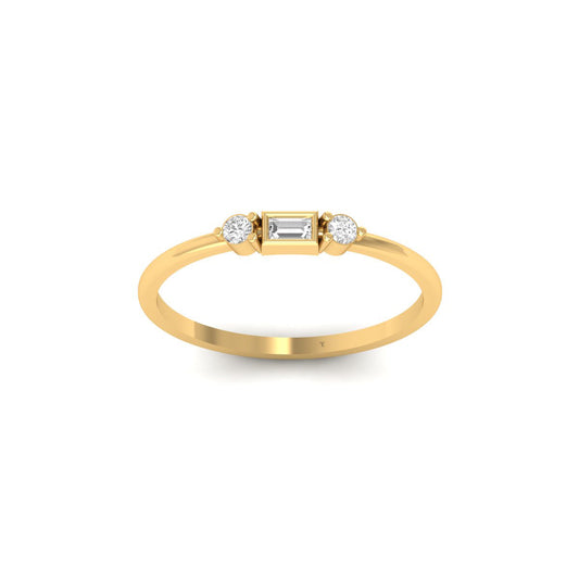 Women's Moissanite Engagement Ring 18kt Gold Over Sterling Silver