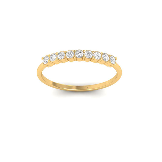 0.27Carat Dainty Women's Moissanite Ring 18kt Gold Over Sterling Silver