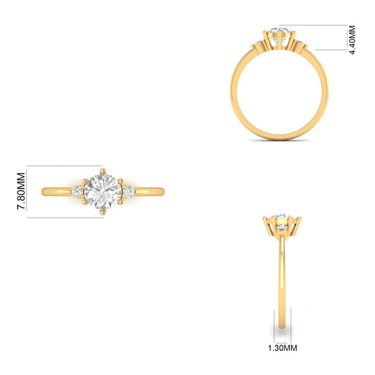 0.83CT Moissanite Diamond Engagement Ring 18kt Gold Over Sterling Silver