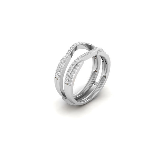 Sterling Silver 0.35ct Moissanite Diamond Engagement Curve Insert Ring