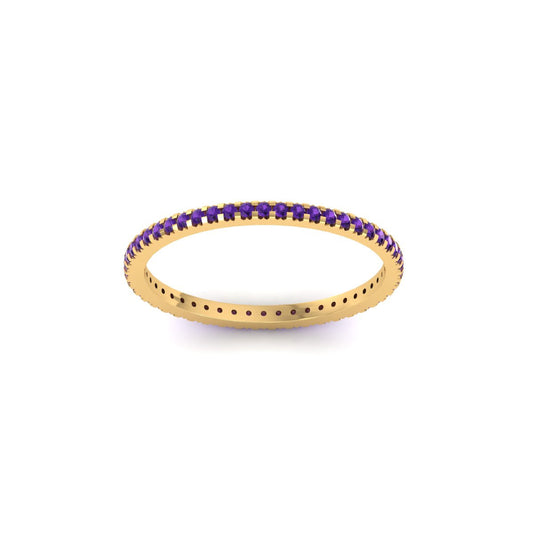 1.0 Carat (ctw) Lab-Created Amethyst Full Eternity Band Ring in Sterling Silver