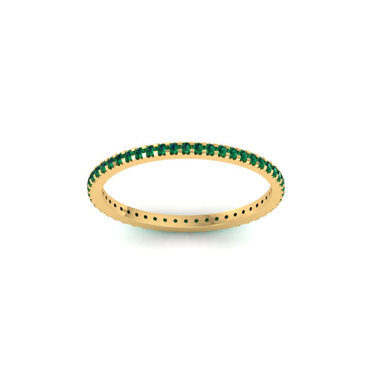 1.0CT Emerald Full Eternity Stackable 925 Sterling Silver Stacked Rings for Women