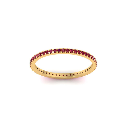 1.0CT Garnet Stackable Ring 925 Sterling Silver Stacked Rings Birthstone Eternity Bands for Women