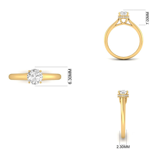 1.0CT Round Amethyst Dainty Engagement Ring For Her In 18kt Gold Over Sterling Silver
