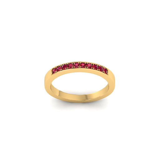 True Elegant Stackable Ring 925 Sterling Silver Garnet Birthstones Eternity Bands for Women