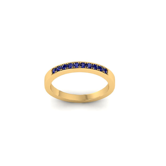 Blue Sapphire Stackable Ring 925 Sterling Silver Birthstones Eternity Bands for Women