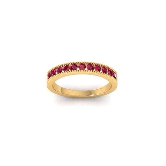 True Elegant Stackable Ring 925 Sterling Silver Garnet Birthstones Eternity Bands for Women