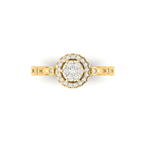 Solitaire Engagement Rings for Women Halo Ring Promise Rings for her Sterling Silver plated with 18K Yellow Gold Rings for Women 1.64ct D Color VVS1 Clarity Moissanite Size 4-11