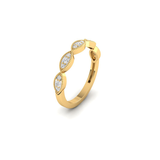 True Elegant Moissanite Diamond Dinty Stacable Wedding Anniversary Band Ring 18kt Gold Over Sterling Silver