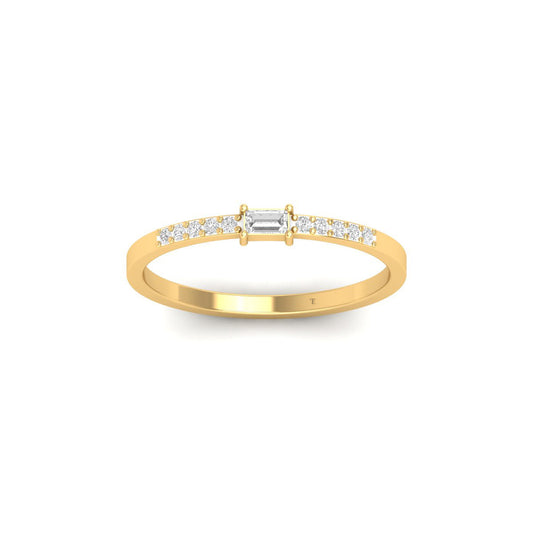 1.0CT Baguette Rings for Women S925 Sterling Silver Moissanite Rings D Color VVS1 Lab Created Diamond Dainty Wedding Band Ring