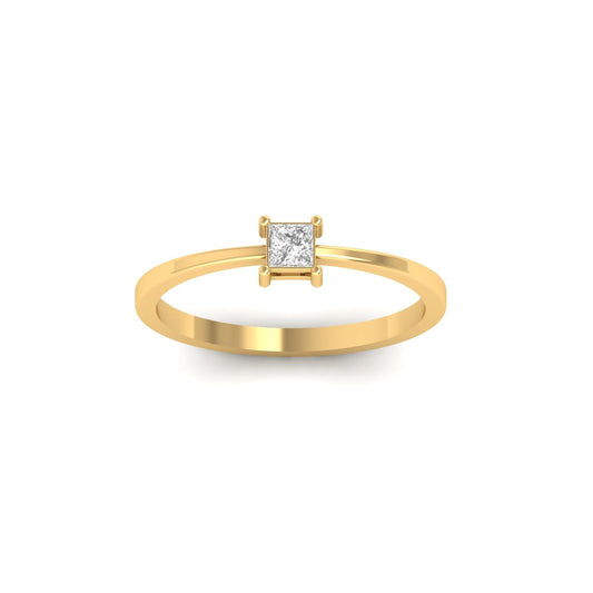 0.50ct D Color VVS1 Clarity Princess Cut Solitaire Lab Created Diamond 14Kt Gold Plated 925 Sterling Silver Promise Ring Moissanite Engagement Rings for Women