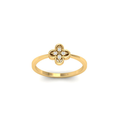 0.50CT Moissanite Cluster Dainty Promise Ring In 18kt Gold Over Serling Silver