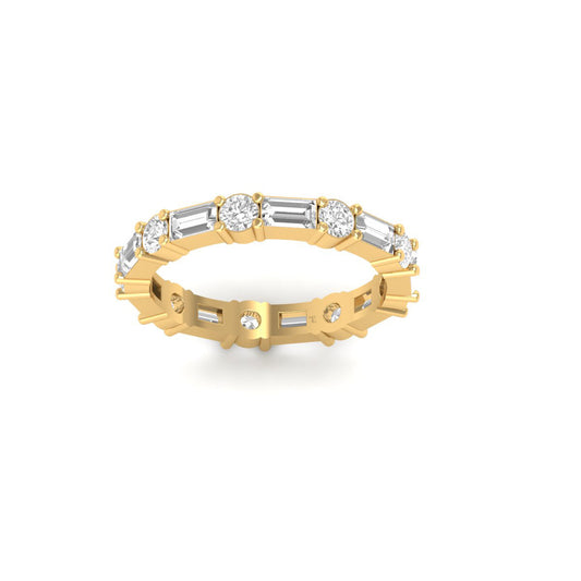 2.8CT Baguette & Round Moissanite Wedding Band
