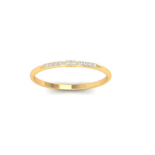 Moissanite D Color VVS1 Clarity Diamond Delicate Thin Wedding Promise Band Ring 18kt Gold Over Sterling Silver