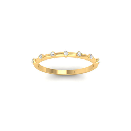 True Elegant 1.0CT Moissanite Diamond Delicate thin Band Ring 18kt Gold Over Sterling Silver