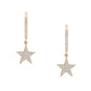 1.0CT Diamond Butterfly Dangle And Drop Earrings 925 Sterling Silver 18kt Gold Plated