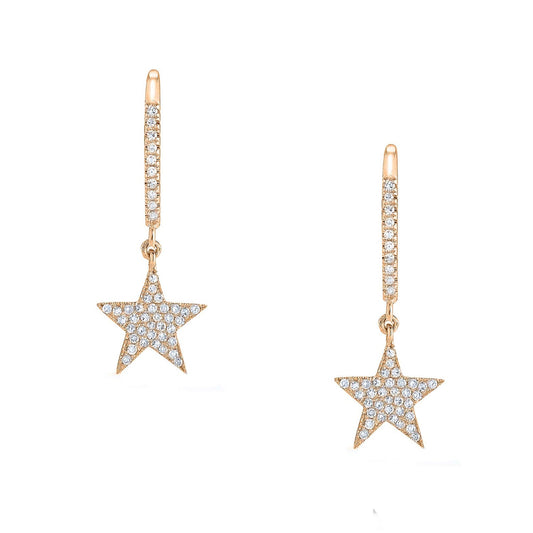 1.0CT Diamond Butterfly Dangle And Drop Earrings 925 Sterling Silver 18kt Gold Plated