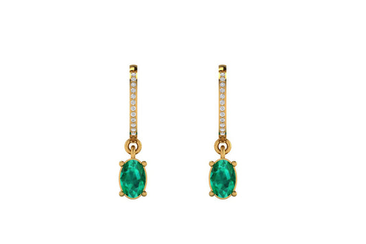 4.0 ct. t.w. Simulated Emerald Moissanite Diamond Drop Earrings in Sterling Silver