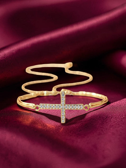 Charm Bracelet Gold Plated CZ