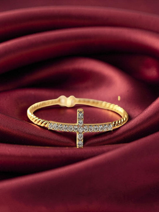 Statement Bracelet Gold Plated CZ