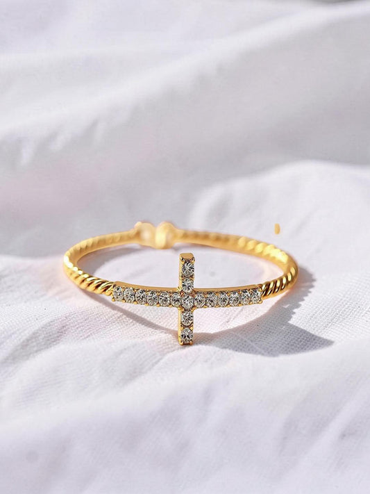 Statement Bracelet Gold Plated CZ