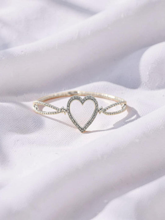 Elegant Charm Bracelet Gold Plated CZ