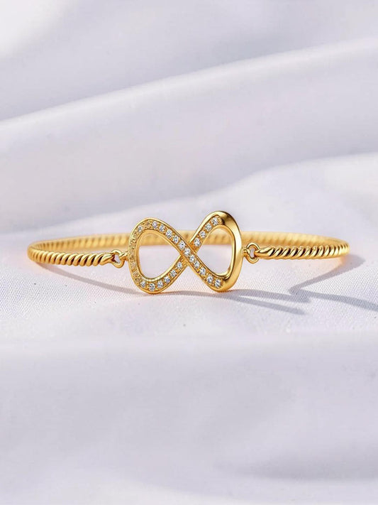 Stone Studded Bracelet Gold Plated CZ