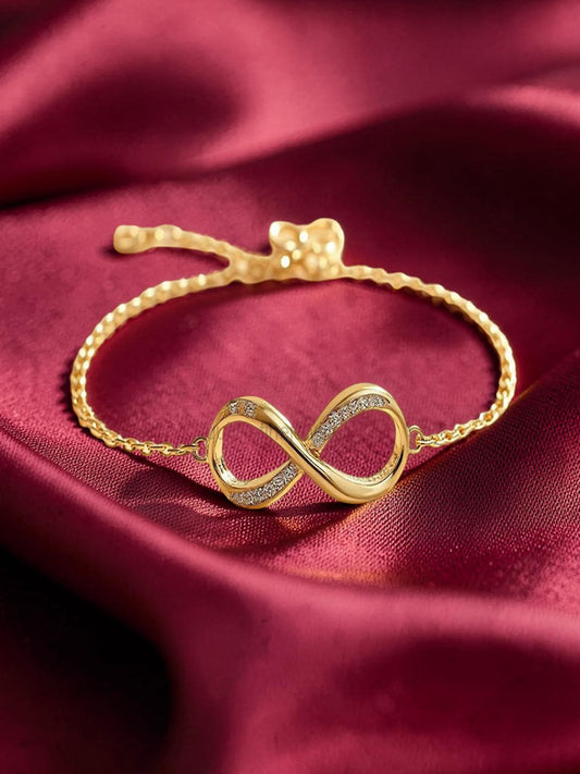 Modern Bracelet Gold Plated CZ