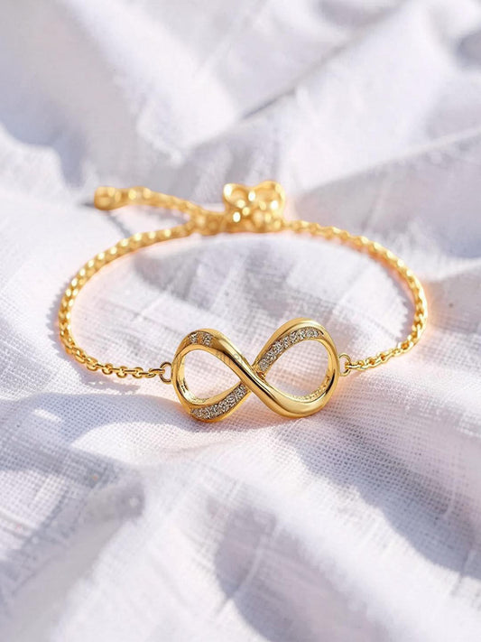 Modern Bracelet Gold Plated CZ