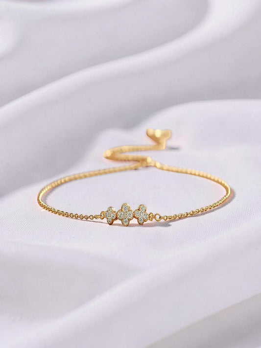 Elegant Party Bracelet Gold Plated CZ