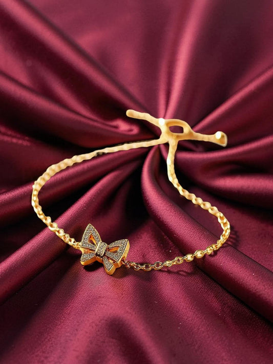 Crystal Link Bracelet Gold Plated CZ