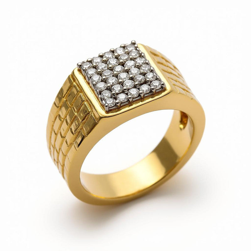 Moissanite Statement Textured Band Ring for Him