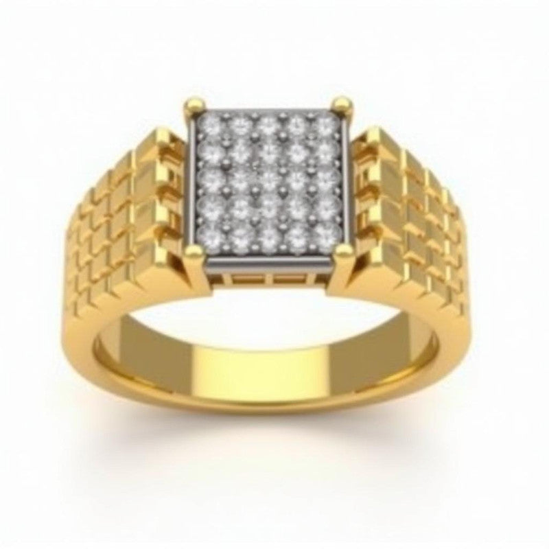 Executive Men's Moissanite Cluster Ring