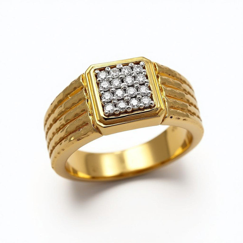 Regal Textured Moissanite Men's Ring Band