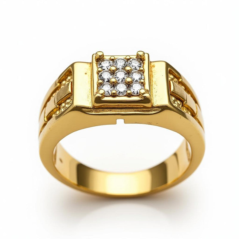 Moissanite Nine-Stone Cluster Ring Link Band