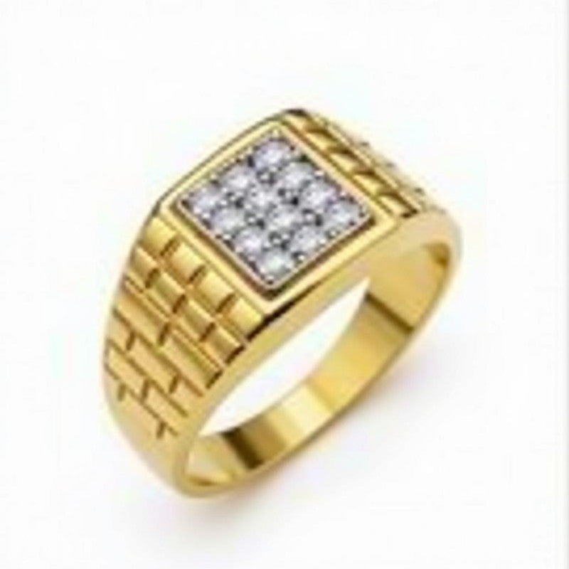 Brilliant Moissanite Cluster Ring with Textured Ring Band
