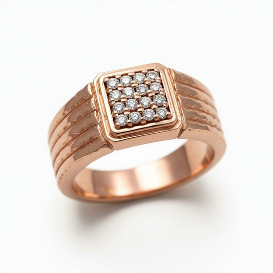 Regal Textured Moissanite Men's Ring Band