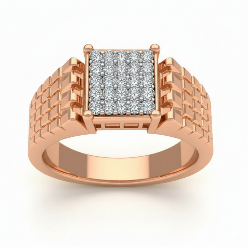 Executive Men's Moissanite Cluster Ring