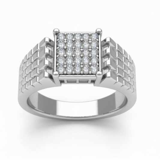 Executive Men's Moissanite Cluster Ring