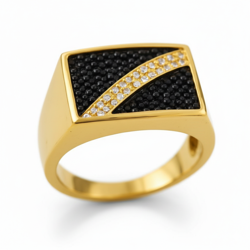 Moissanite Diagonale Signet Ring For Men
