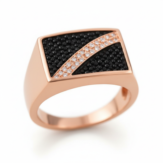 Moissanite Diagonale Signet Ring For Men