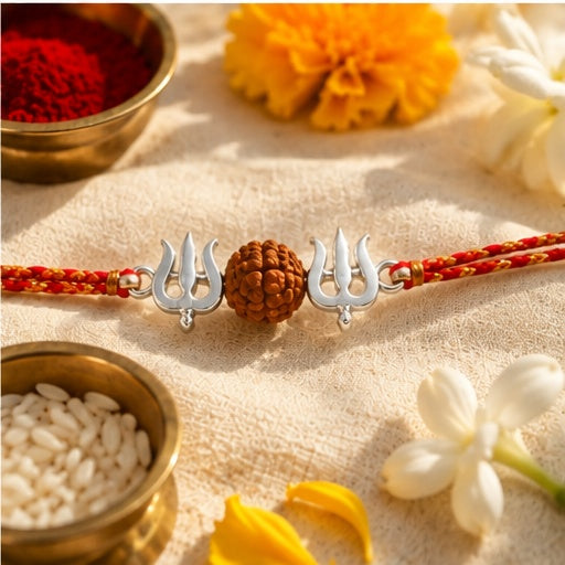 Rudraksha Trishul Rakhi