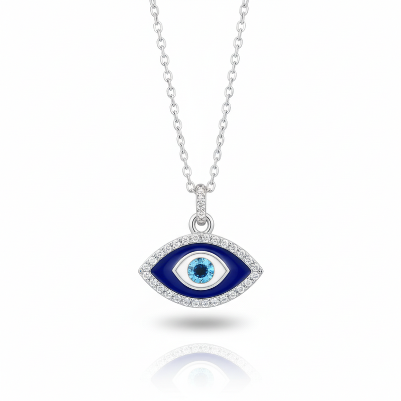 Marquise Evil Eye Moissanite Necklace