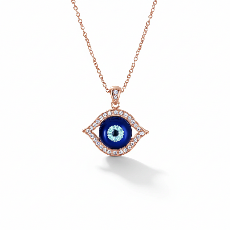 Eye Shaped Moissanite Evil Eye Necklace