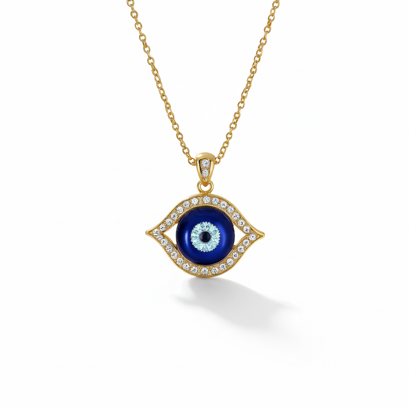 Eye Shaped Moissanite Evil Eye Necklace