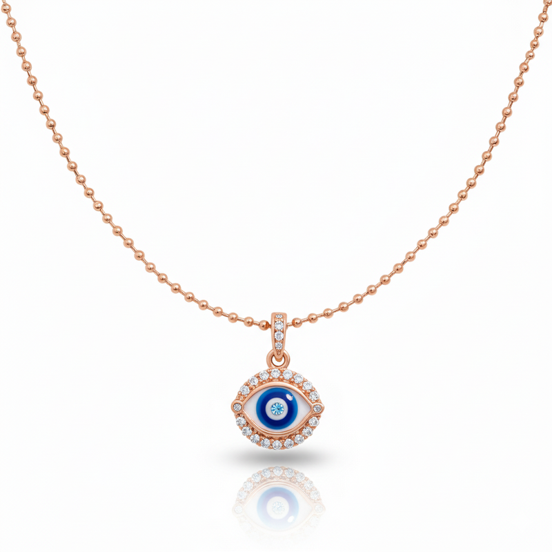 Dainty Evil Eye Necklace Enamel Protection Jewelry