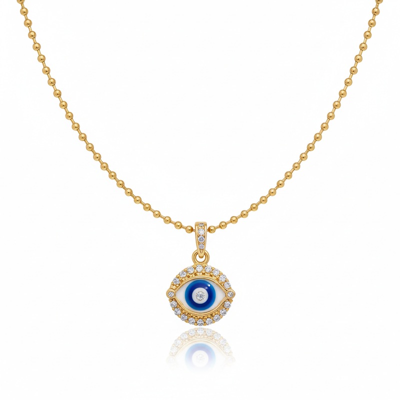 Dainty Evil Eye Necklace Enamel Protection Jewelry
