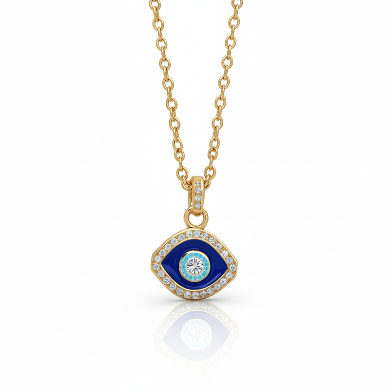Dainty Evil Eye Moissanite Necklace